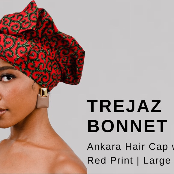 Ankara Satin Bonnet Silk Cap Hair Bonnet for Sleeping, for Women Long Curly Hair - Picture 2 of 5